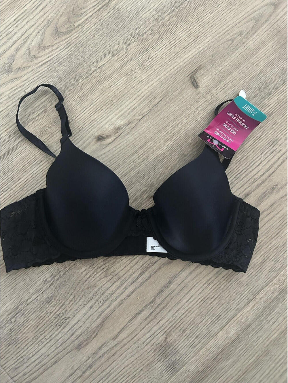 Maidenform Self Expressions Underwrie Women's T-shirt Bra Black Sz 34B
